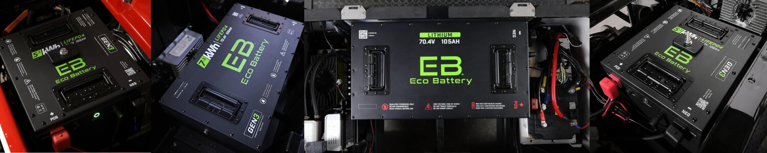 ECO Battery Lithium Kits Collage of ECO Battery Lithium Golf Cart Batteries